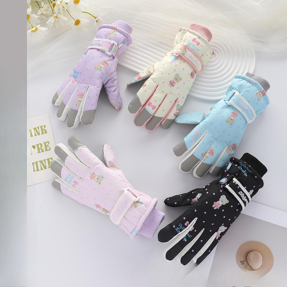 Ski Gloves for Women In Winter Plus Velvet Outdoor Cycling Mountaineering Thickened Waterproof Windproof Cold Warm Gloves