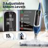 Mop parowy 12 w 1, odłączany, przewód 23 stopy, do drewna, płytek, dywanów, mebli, ubrań, okien - Niebieski