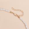 Delicate Layer Chain Chokers Necklace With Irregular Cultured Pearls And Cascading Tassels Embellishment