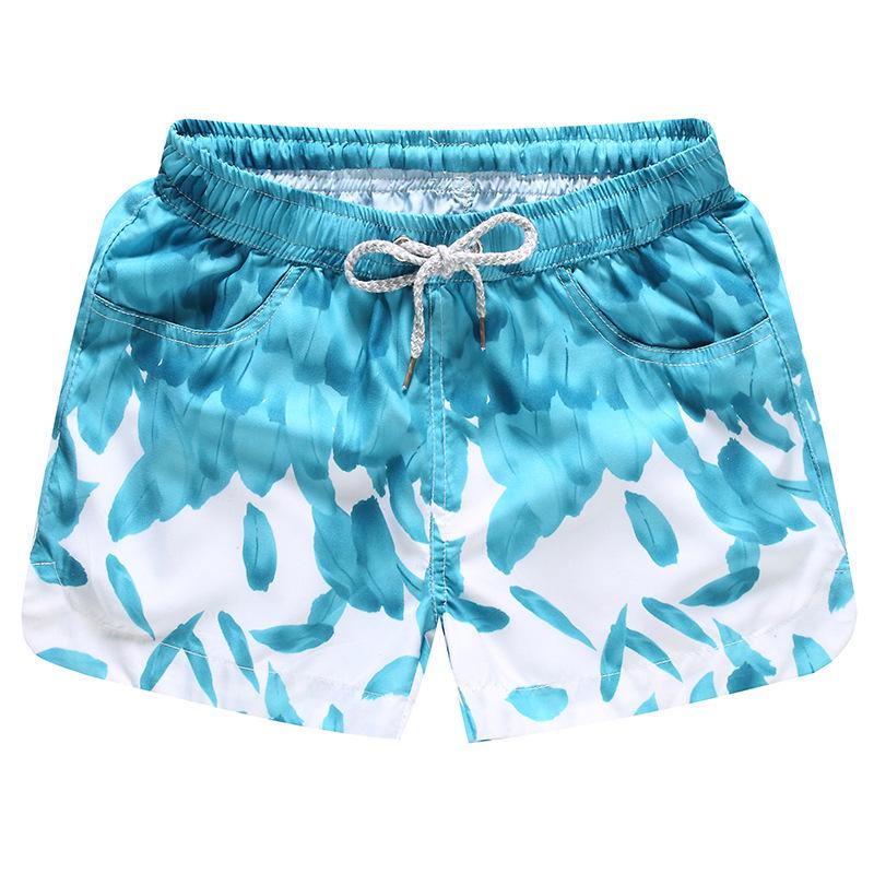 Quick-Dry Couple's Beach Shorts: Men's Breathable Swim Trunks & Women's Casual Printed Shorts