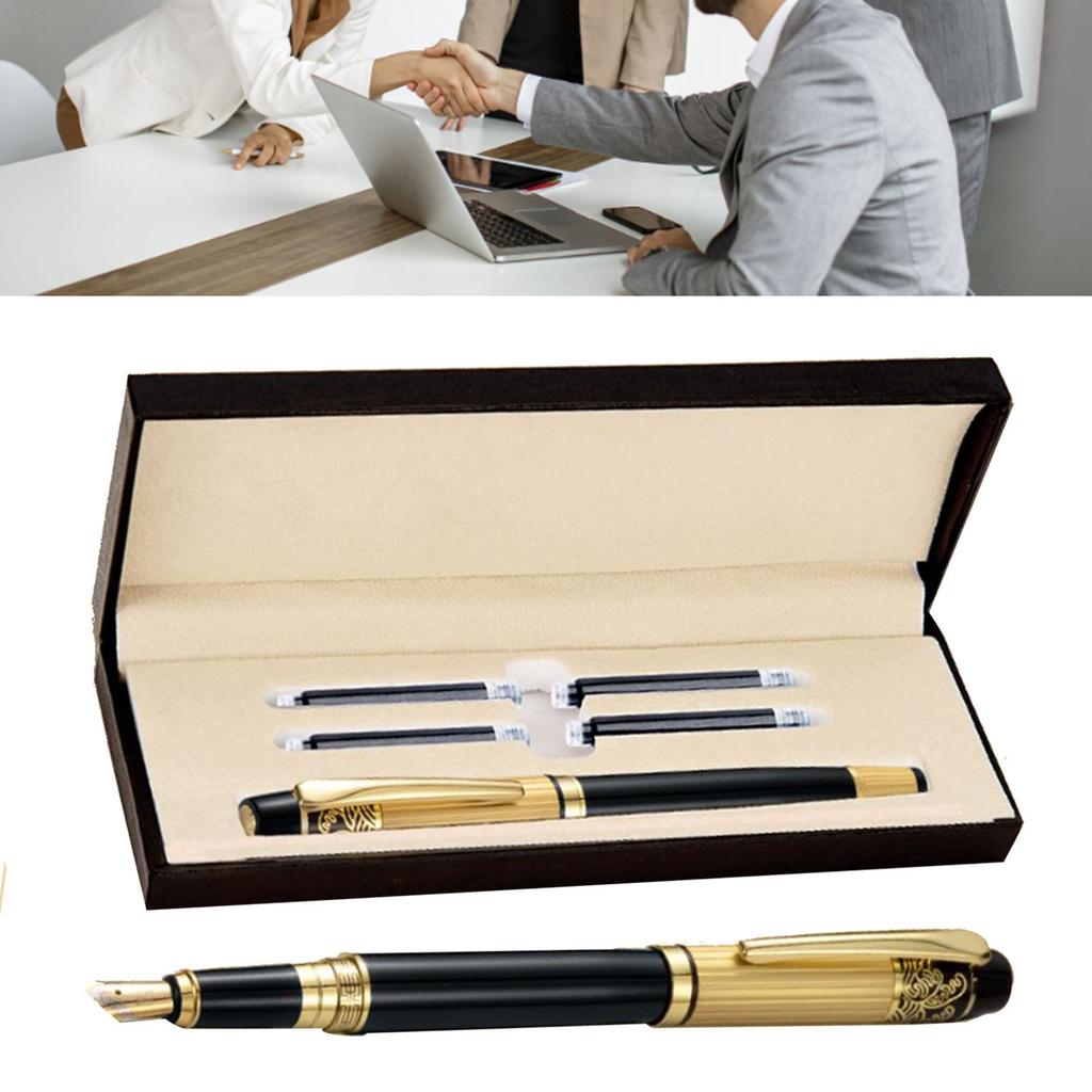 Pluma Estilográfica Escarchada con Cartucho de Tinta Agarre Cómodo Set de Lápices Estilográficos para Estudiante Oficina