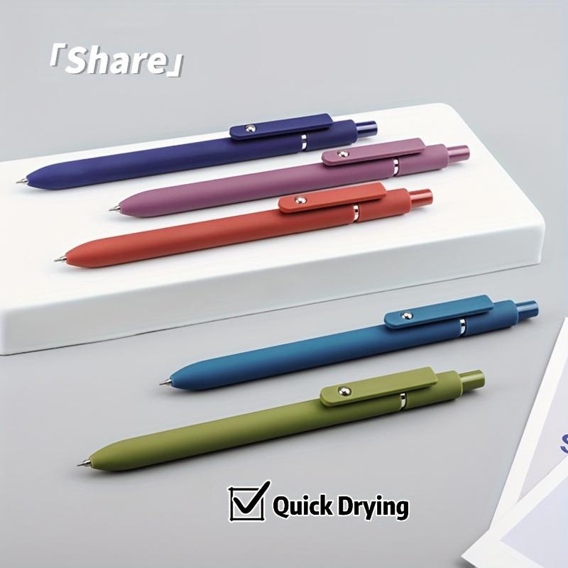 Morandi Renkli Jel Mürekkepli Tükenmez Kalemler, Plastik, Hızlı Kuruyan, Orta Uçlu, 5'li Paket Set, 0.5mm Siyah Mürekkep