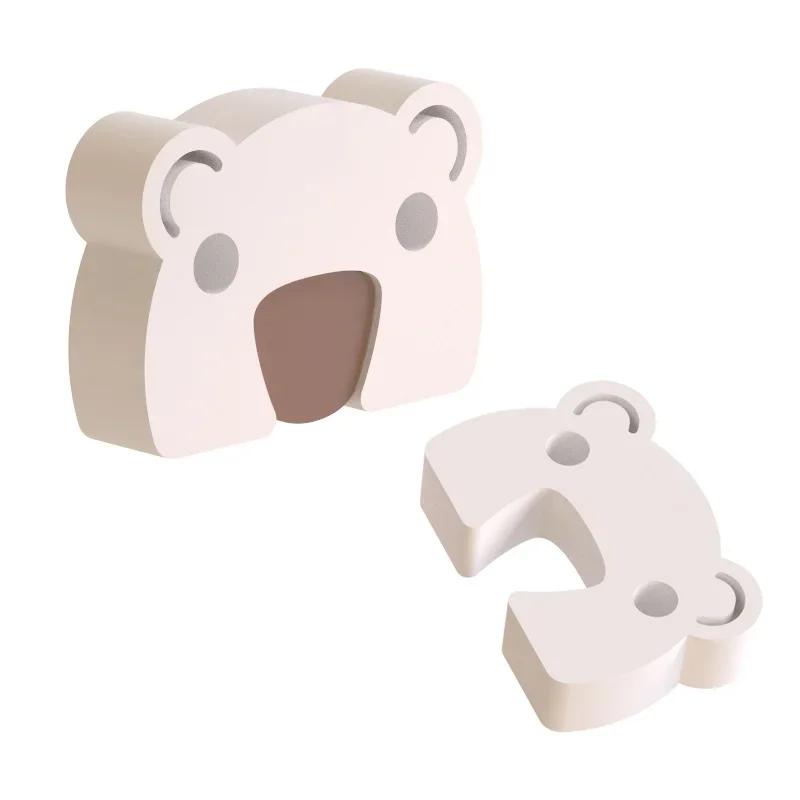 Baby Safety Door Stopper Home Toddler Anti-Pinch Hand Thick Door Block Cartoon Bear Kids Finger Protect White EVA Door Stoppers