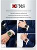 OFNS Men's Trendy Quartz Wristwatch: Steel Band, 3D Scale, Business Casual, Waterproof, Luminous.
