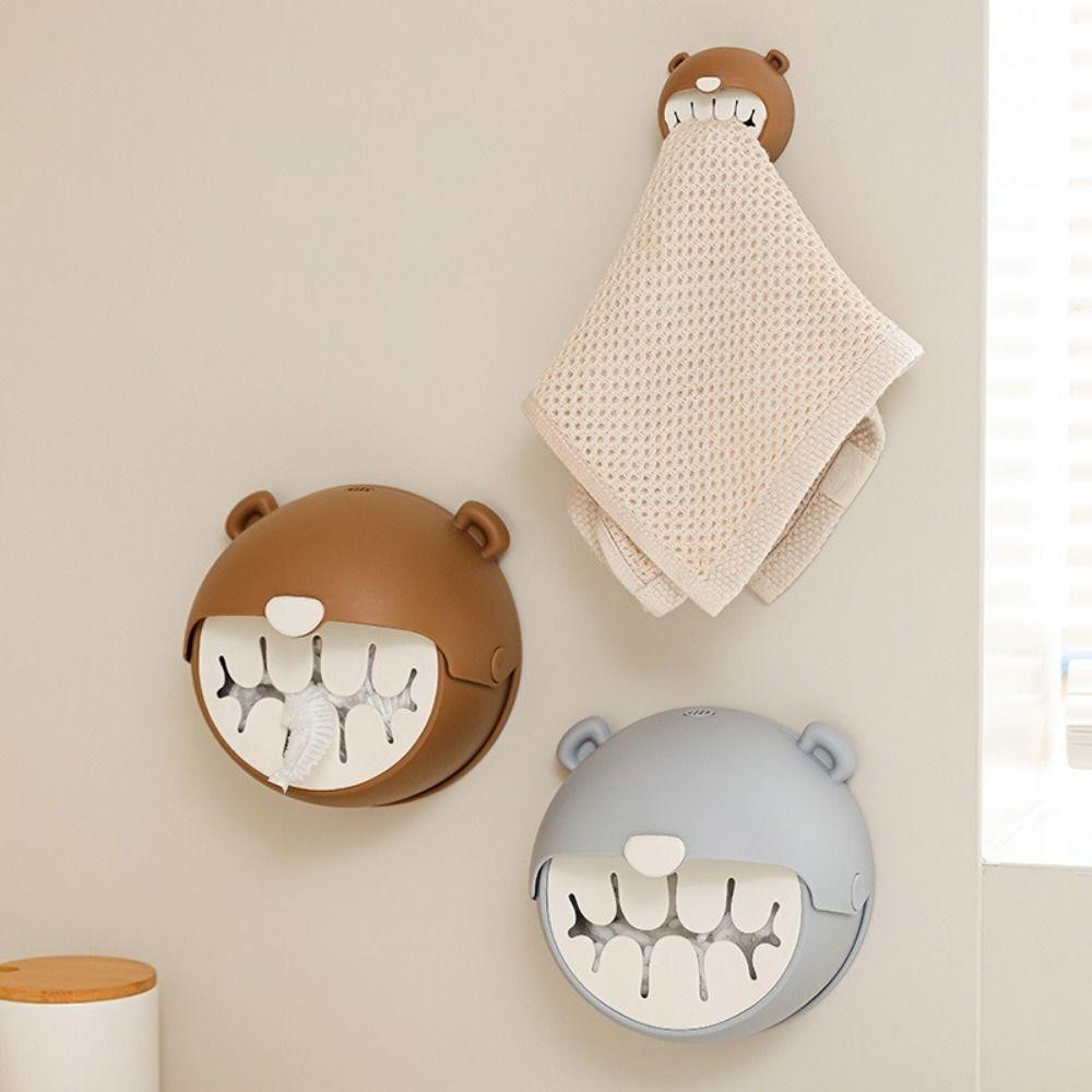 Bear Shape Food Covers Storage Box Wall Mounted Fresh Keeping Bags Dispenser  Kitchen