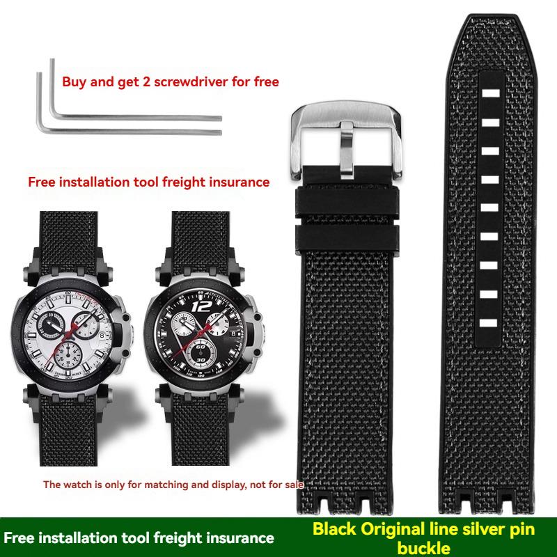 Για Tissot MotoGP Racing Σειρά T115 Σειρά T115.417/427 Υψηλής Ποιότητας Νάιλον Λαστιχένιο Λουράκι Αθλητικά Ανδρικά Αξεσουάρ