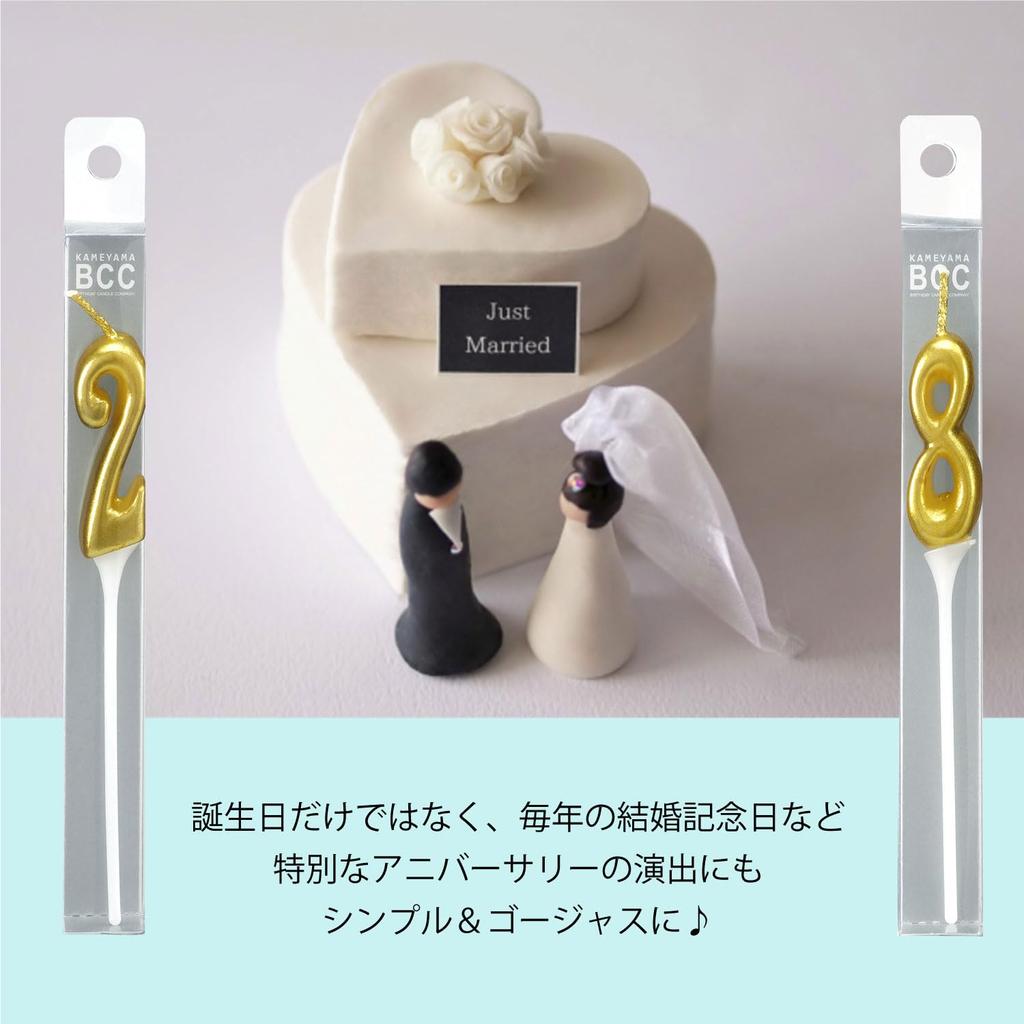 Kameyama Number Candles Mini Gold set Number Candles Birthday 0-9 10-piece