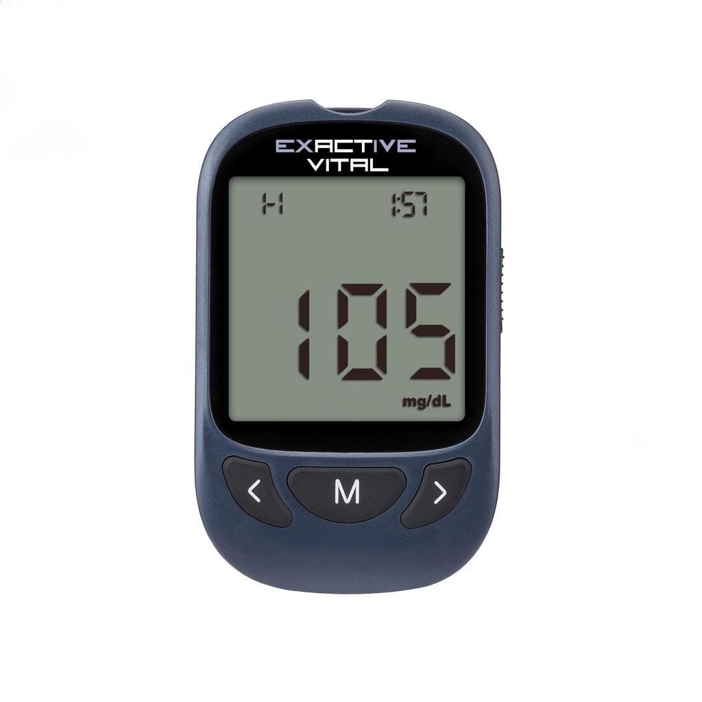 Lecteur de glycémie EXACTIVE VITAL avec bandelettes de test et lancettes pour l'exportation