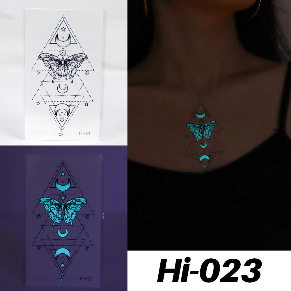 Waterproof Blue Luminous Tattoo Stickers: Snake & Butterfly Designs for Festivals