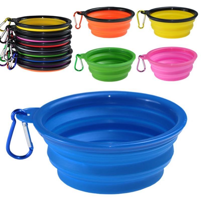 350ML Folding Silicone Dog Bowl Outfit Portable Travel Bowl For Dog Feeder Utensils Pet Accessories