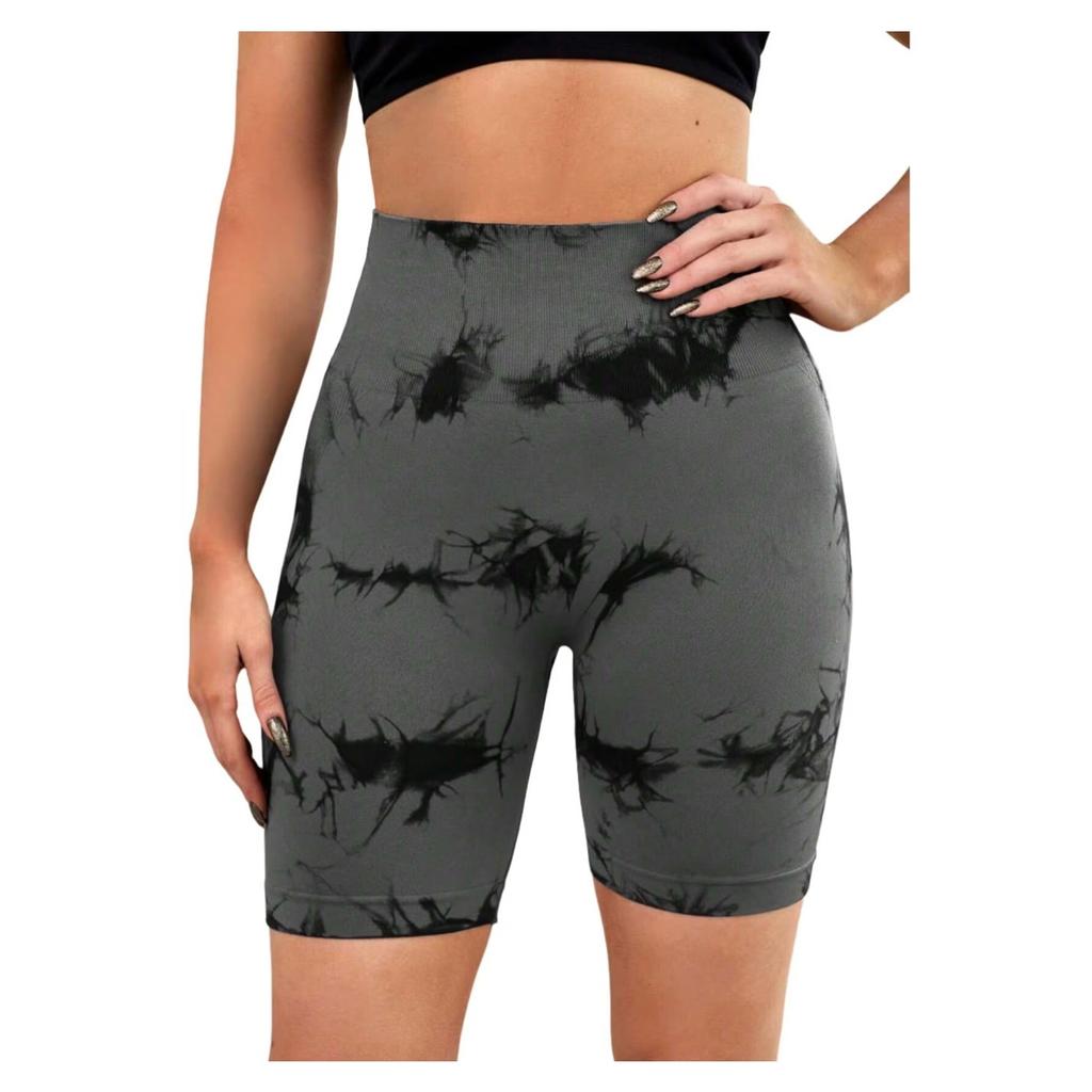 Women's Yoga Shorts High Waist Tight Running Workout Pants Elastic Fitness Capris Quick Dry Training Pants Black M