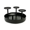 with Drip Tray Metal Candelabra Matte Black Pillar Candlestick  for Party Table Centerpiece Decor
