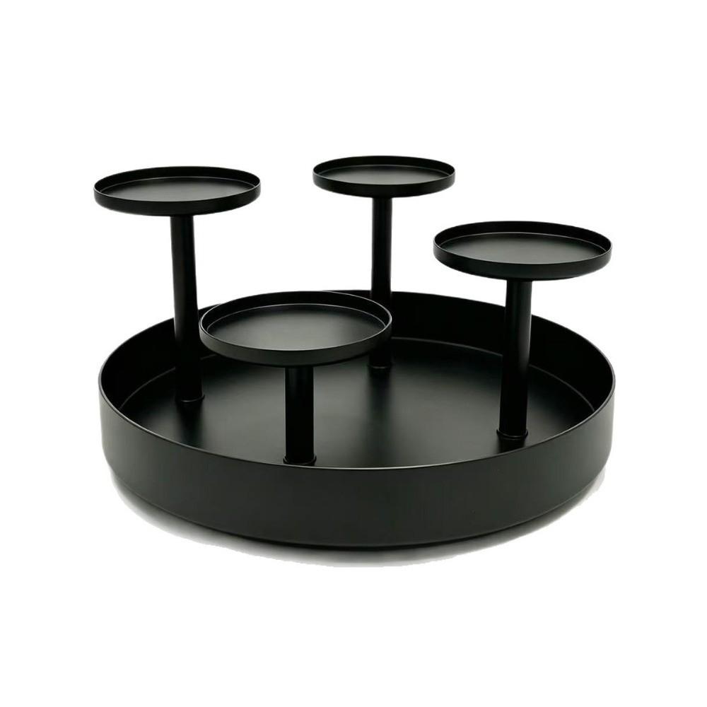 4-Head Candle Holder Matte Black Pillar Candlestick for Party Table Centerpiece Decor