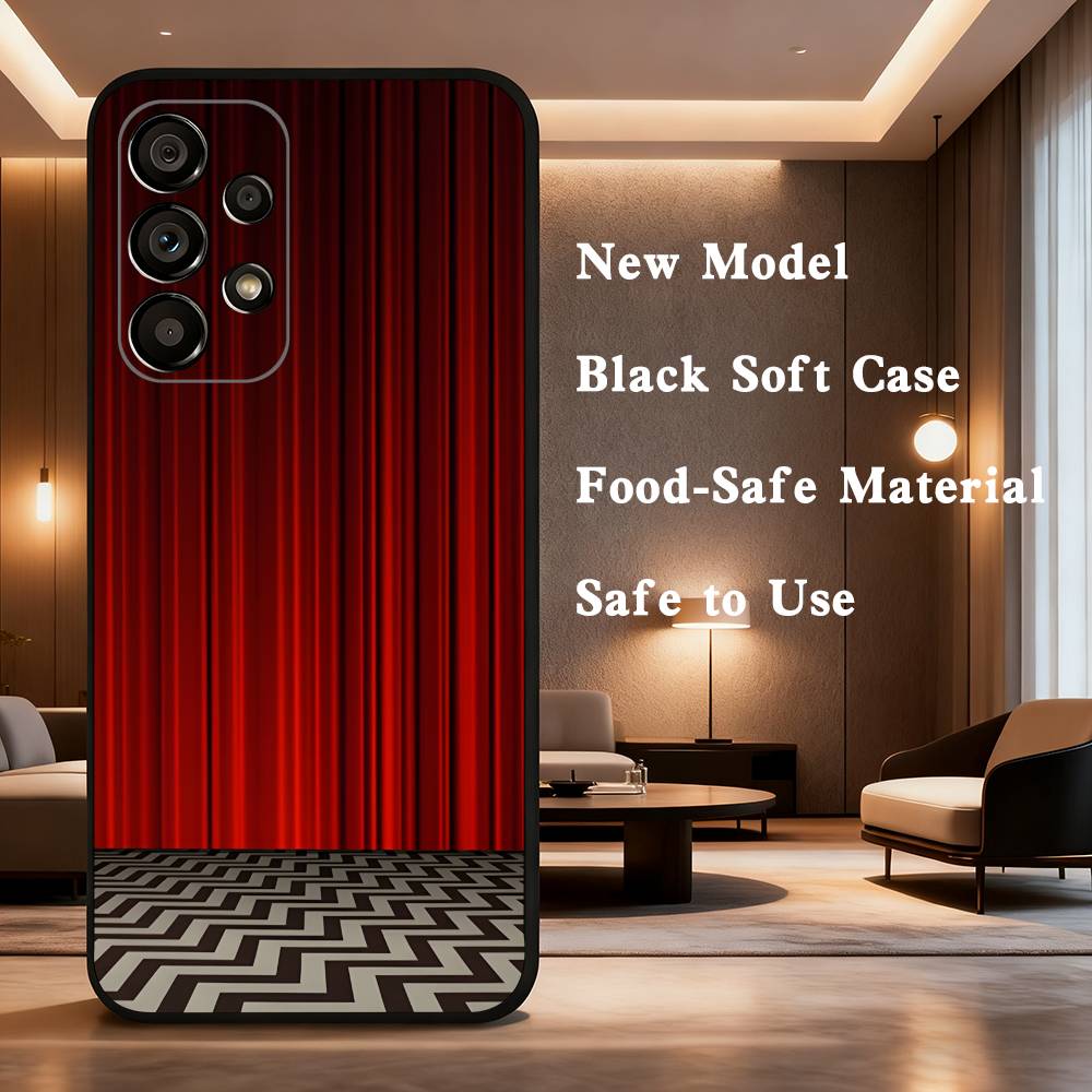 Twin Peaks Art Phone Case For Samsung Galaxy A73,31,32,72,41,53,52,71,22,5G,Note,J7,8,9 Soft Black Silicone Cover