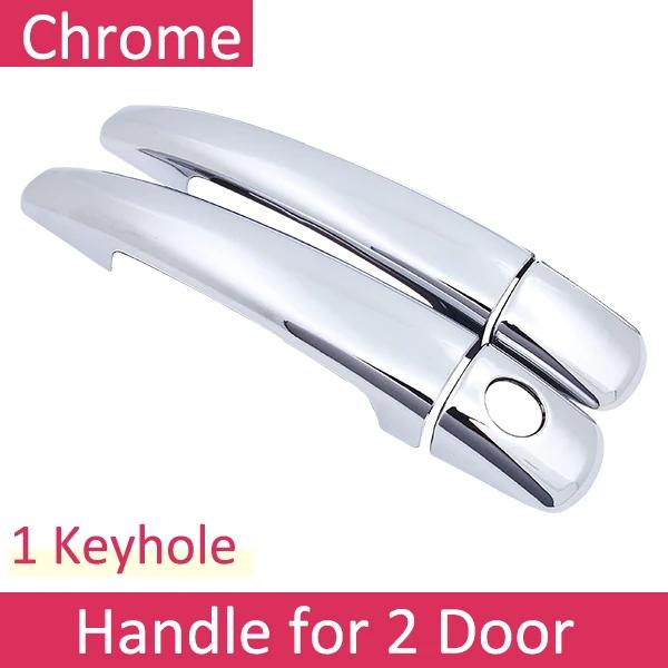 Black Carbon Fiber Car Handle Or ABS Chrome Door Handles Cover for Peugeot 208 MK1 2012~2018 Car Accessories Styling GTI Active