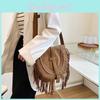 Small Suede Vintage Crossbody Bag With Tassel Details For Women Outings Casual