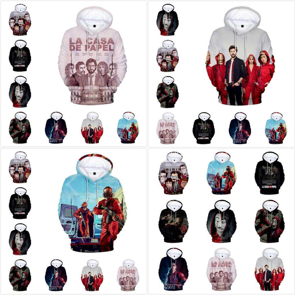 La Casa De Papel 3d Hoodies Sweatshirts Long Sleeve Comfortable Money Heist Pullover