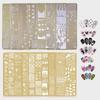 12X6Cm Golden Rectangular Nail Stamping Plates Bowknot Butterfly Flower Cat Designs Nail Art Template For Diy Nail Decor Stencil