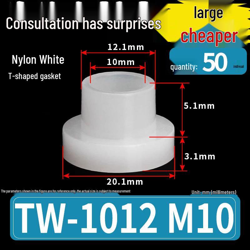 T-shaped Nylon Insulating Washer for M2-M12 Shafts