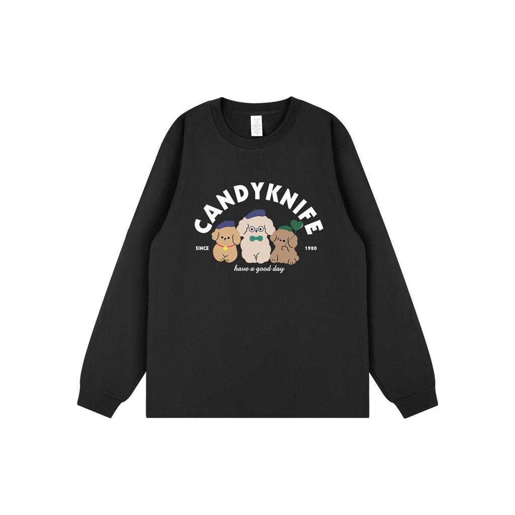 Trendy Cartoon Print Long-Sleeve T-Shirt - Age-Defying, Versatile, and Cozy for Autumn & Winter