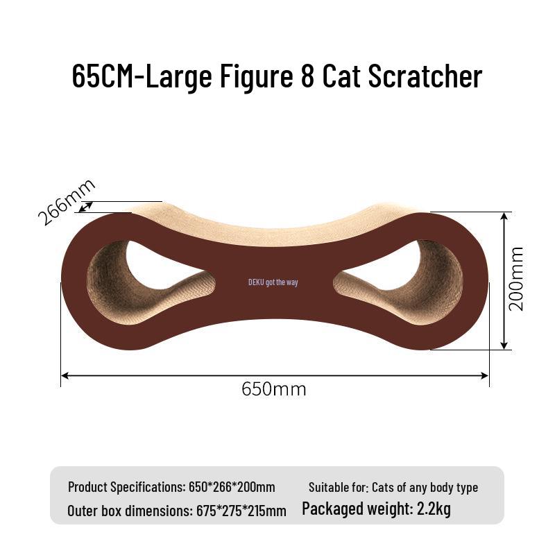Deko Multi-Size Figure 8 Cat Scratcher Toy - Corrugated Cardboard for Kittens