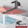 Wall-mounted Kitchen Sink Faucet Mop Pool Tap Single Hole Faucet Brass 360º Free Spin Single Cold Faucet