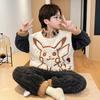 Boys Warm Fleece Pajama Set Winter Thick Coral Sleepwear Kids 8-14 Years Long Sleeve Round Neck