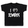 I Love Zombies Funny Slogan Halloween Comedy Undead Kids Childs T-Shirt