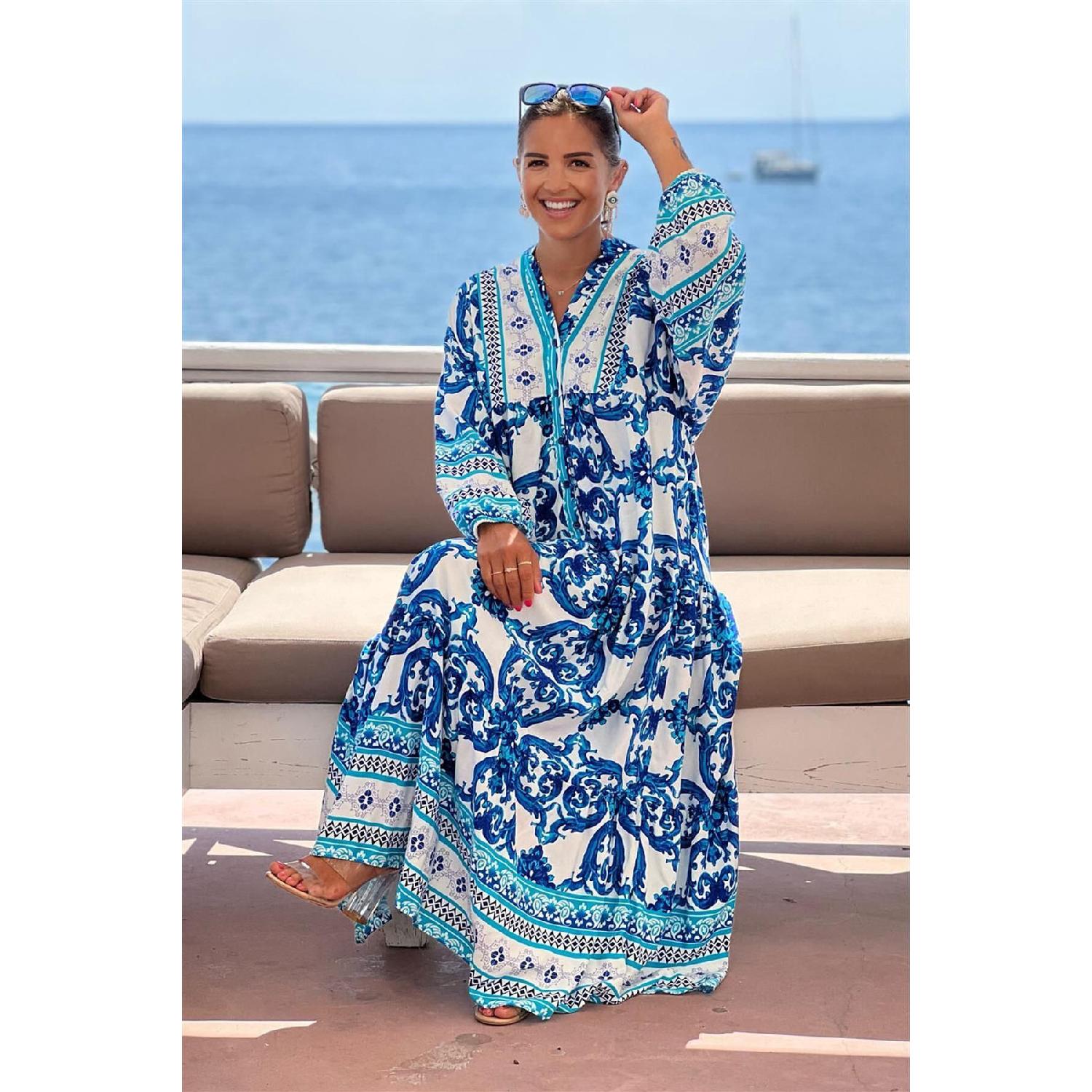 

Длинное платье с узором Santoroni