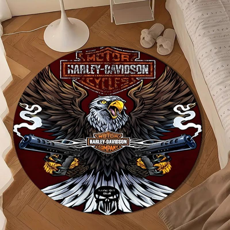 Harley-davidson Motorcycle Artwork Round mat Home Decor, Chair rug For livingroom,Bedroom, doormat home decor Birthday Gift Christmas Gifts