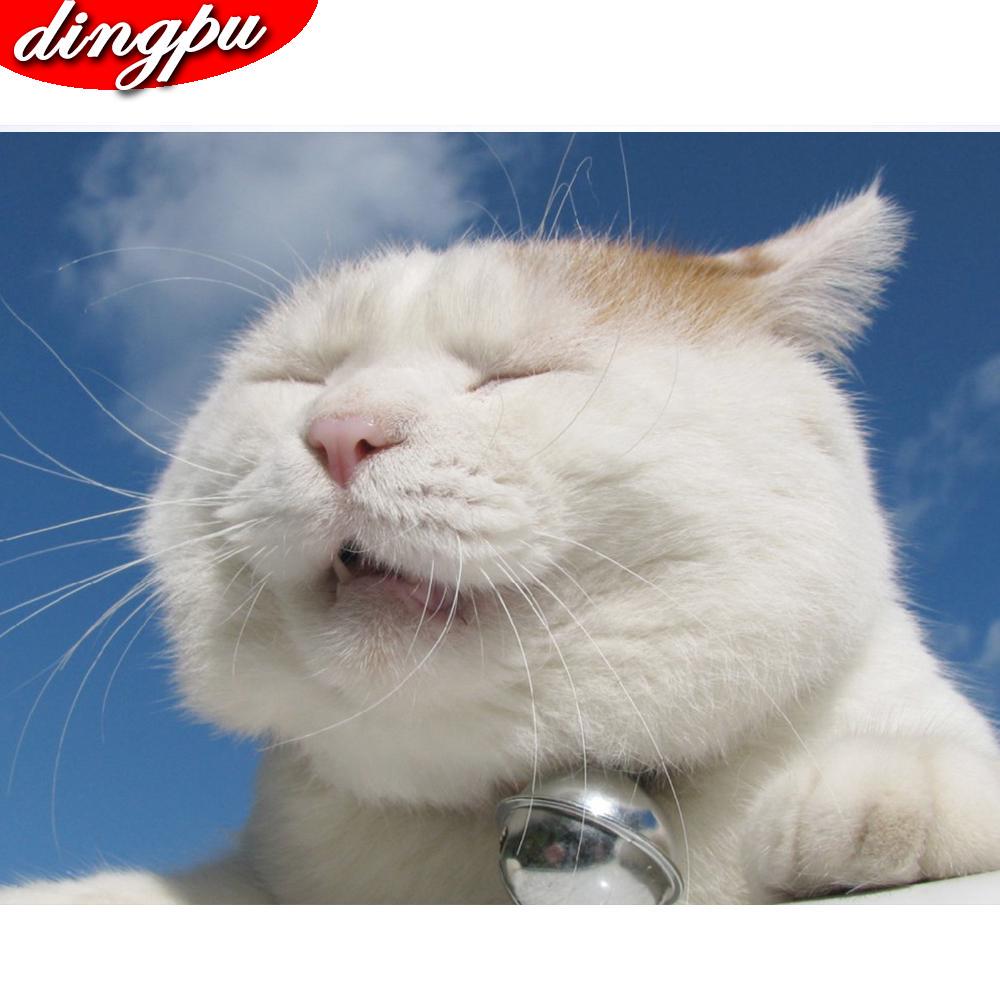 DIY Diamond Painting 5D Animal Full Round Diamond Mosaic Cat Embroidery Home Decoration Sale