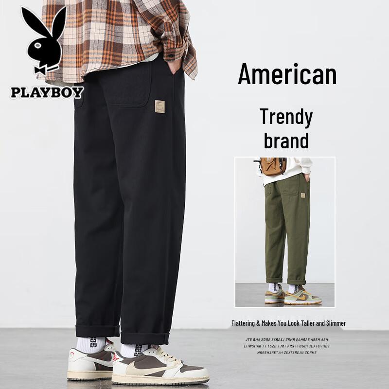 Playboy Men s Loose Wide-Leg Casual Pants XL