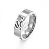 Cazador Flower Lotus Charm Rings for Women Ring Stainless Steel Yoga Buddhism Finger Jewelry 2026 Mother's Day Gifts New