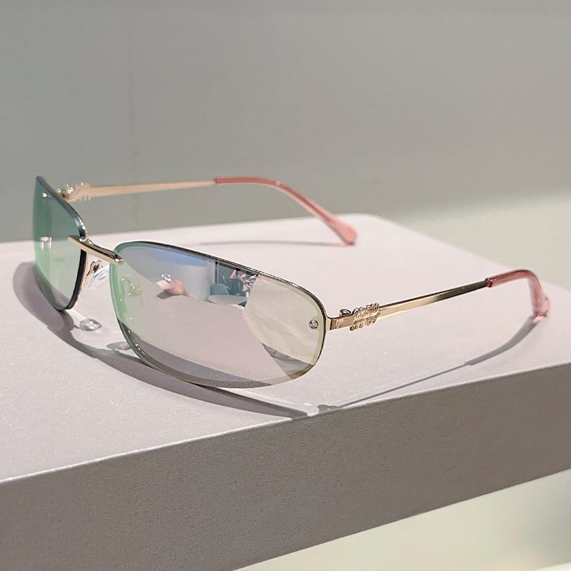 Y2k Rimless Sunglasses Women New Stylish Outdoor Decor Shades Women Trendy Luxury Brand Design Mirror Sun Glasses