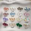 High-quality Crystal Heart Nail Art Decorations with Grooved Flash Design