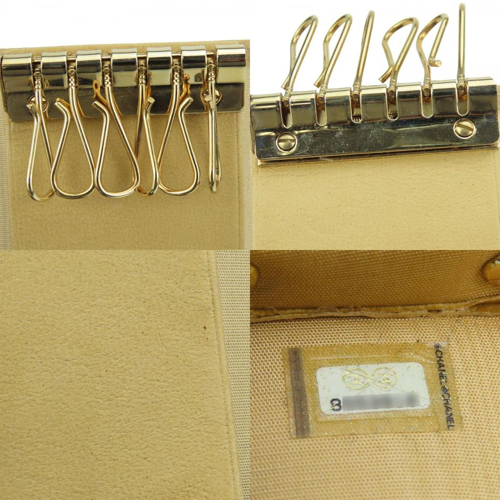 USED CHANEL Key holder  six hooks Caviarskin beige 8th