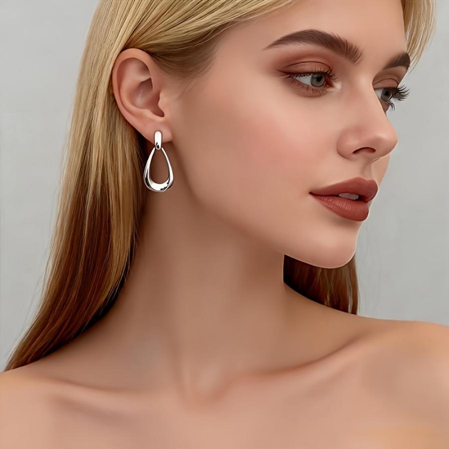 Golden Teardrop Earrings, Fade-Resistant, Comfortable & Versatile - Simple Elegant Jewelry for Women - Daily Wear or Party Fashion Accessory
