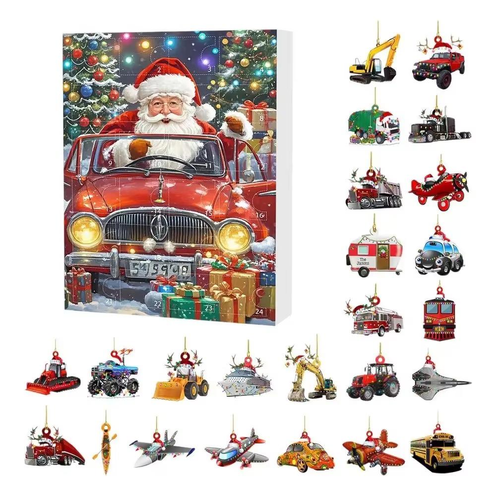 

Рождественский адвент-календарь 2024, календарь обратного отсчета рождественских машинок, 24 дня адвент-календаря игрушечных машинок style 3