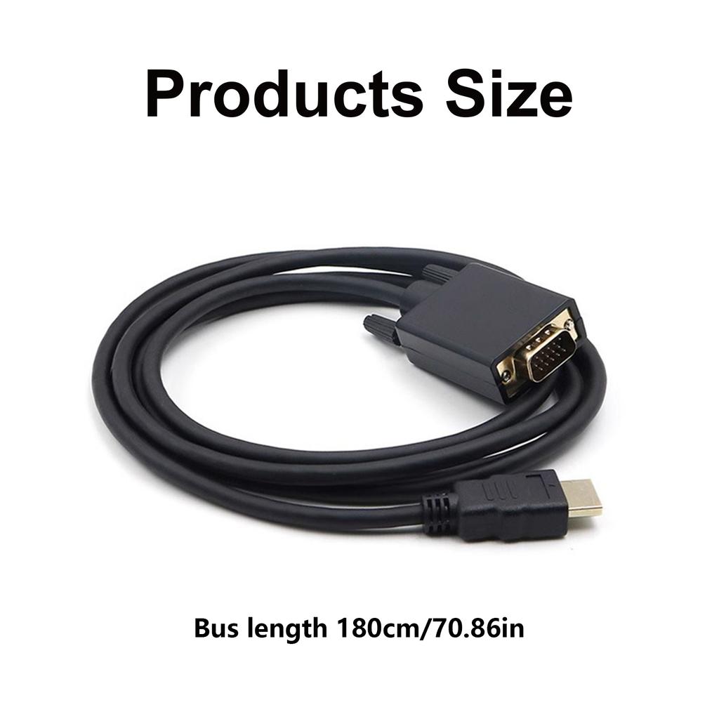 Adapter Cord HDMI-compatible To VGA Cable 1080P@60Hz Male To Male High Speed Monitor Cable To Connect Computer Laptop PC