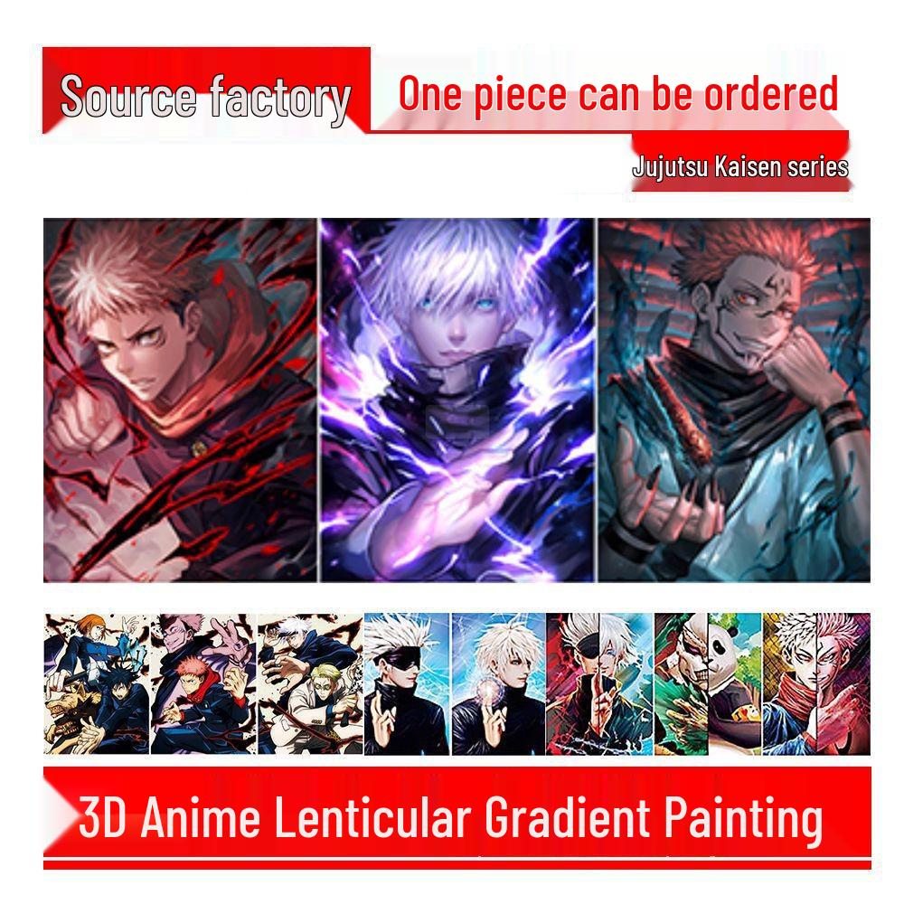 Jujutsu Kaisen Plakat Anime 3D Gradientowy Stereoskopowy [Zawiera Wersję One Piece]