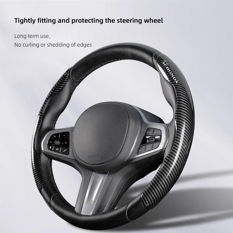 FPY1  Car Steering Wheel Cover Carbon Fiber Sports Styling Accessories For Honda N-BOX N-ONE Fit Jazz Civic City Accord Vezel HRV CRV