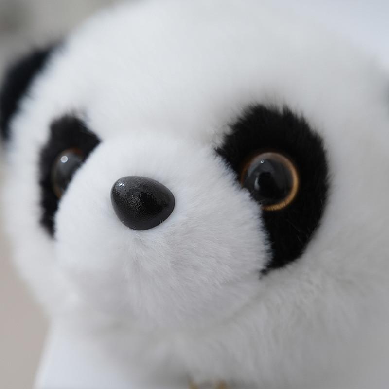 Adorable Black And White Panda Tail Keychain Cute Plush Cartoon Doll Accessory