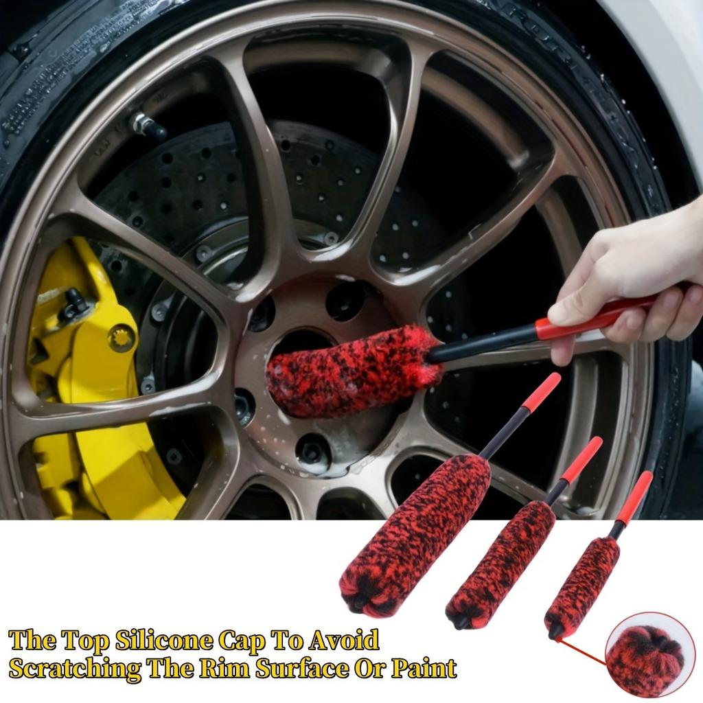 Flexible Car Wheel Cleaning Brush - Bendable, Soft Fleece Material, Ideal for Easy Rim, Tire, Exhaust Pipe, and Engine Bay Reach, Wheel Cleaning Brush