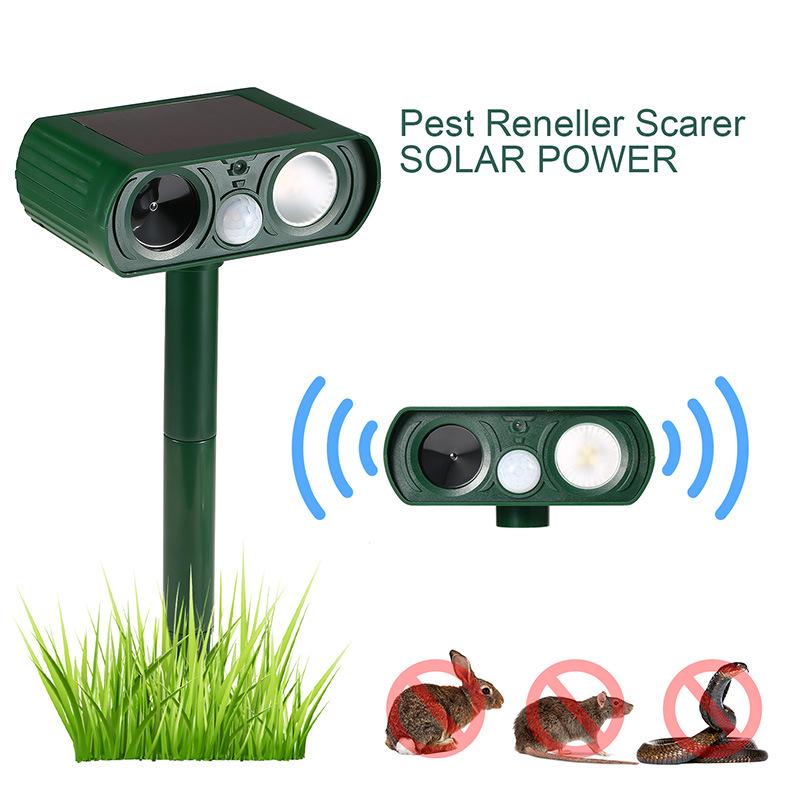 In-stock Multi-Functional Solar Ultrasonic Animal Repeller: Effective for Rats, Birds, Cats, and Dogs