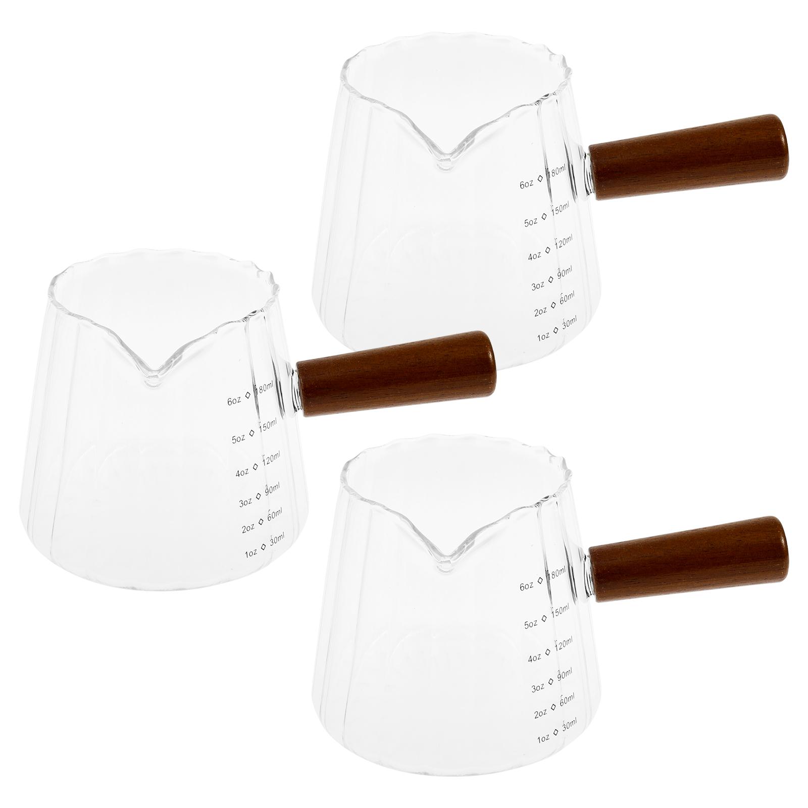 180 ML Espresso Measuring Cup Glass Coffee Measuring Cups with Scale Single/Double Spout Milk Jug for Barista Coffee Accessories