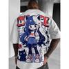 Cartoon sexy girl pattern men's T-shirt 3D printed oversized T-shirt