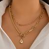 Simple Braided Bead Chain Necklaces, Gold Tone, Layered Pendant Necklace Set for Women Daily and Party Wear
