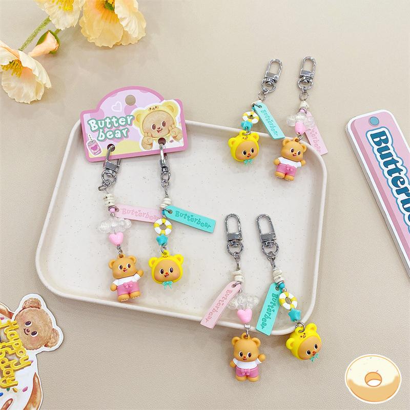 Butterbear Mini Duo Pack Keychain, Adorable & Exquisite Cartoon Bear Bag Charm Pendant