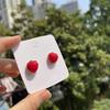 Korean Sweet Cute Strawberry Ribbon Bowknot Drop Earrings for Women Cute Fruit Cake Cup Dangle Earring Lovely Jewelry Gift