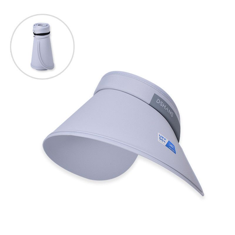 

8504 Summer Outdoor Hat Female Sunshade UPF50 + UV Protection around Big Brim Face Cover Sun-Proof Topless Hat Yuanshan light gray